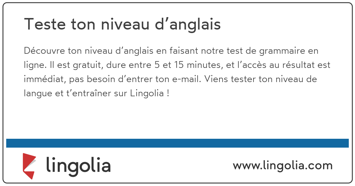 niveau en anglais