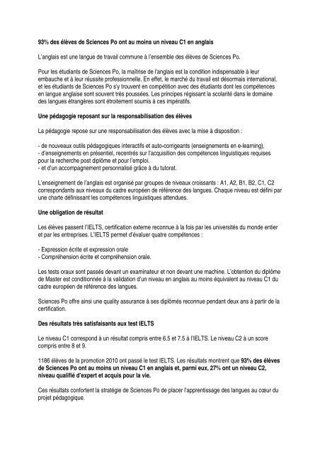 niveau anglais c1
